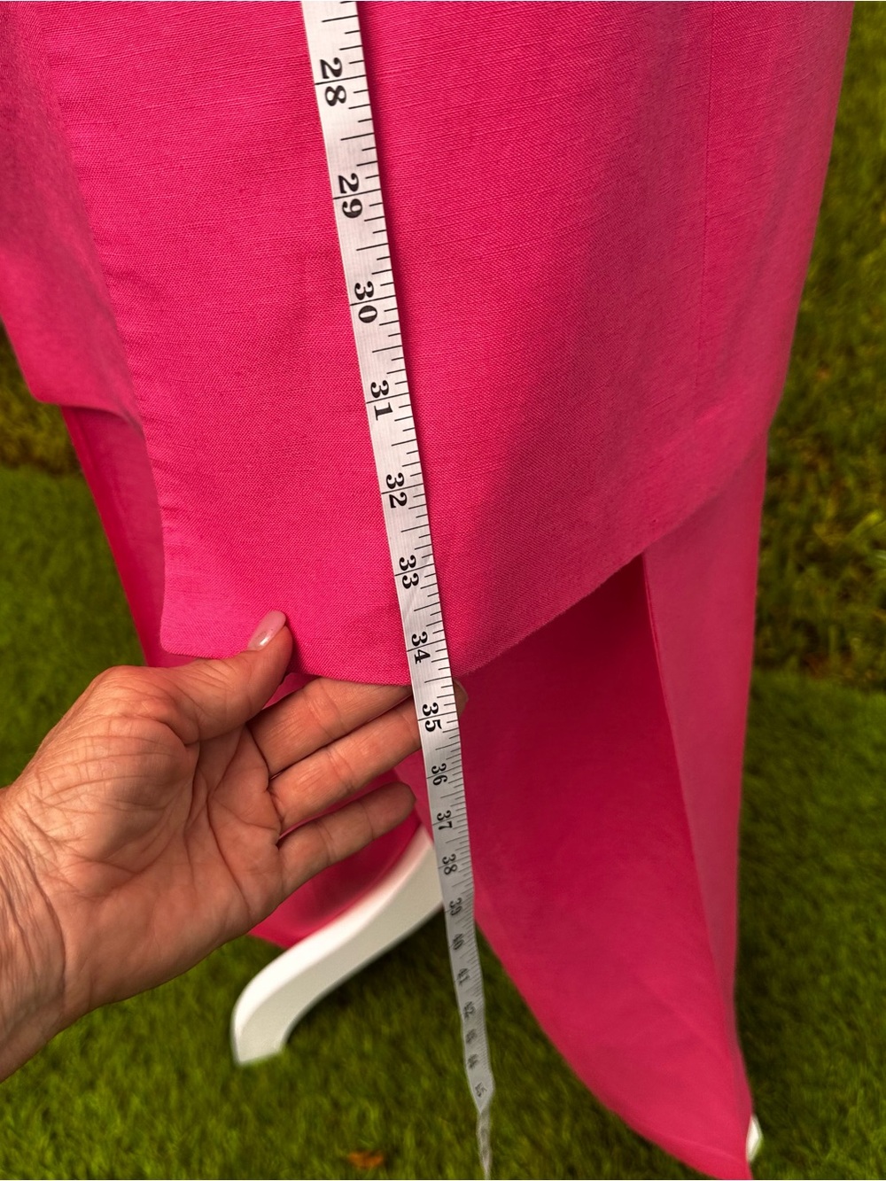 Calvin Klein Magenta Open-Front Blazer with Matching Trousers - Picture 10 of 11